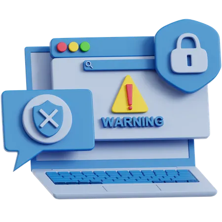 ウイルス対策ウェブ警告  3D Icon