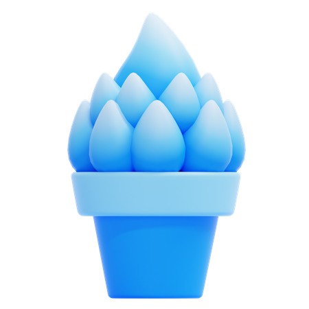 Antorcha azul  3D Icon