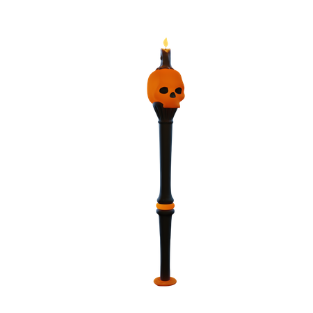 Antorcha de calavera  3D Illustration