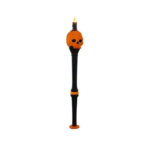 Antorcha de calavera  3D Illustration