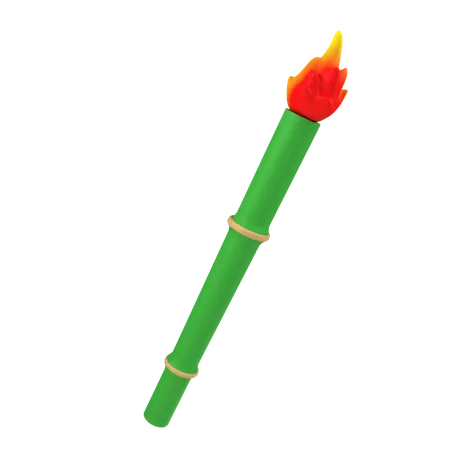 Antorcha de bambú  3D Icon