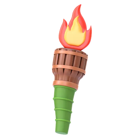 Antorcha de bambú  3D Icon