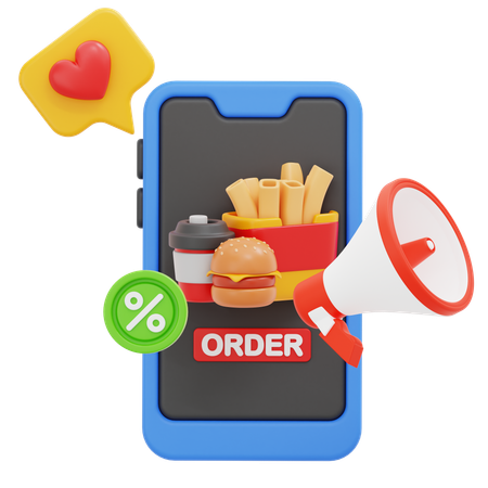 Anúncio de comida  3D Icon