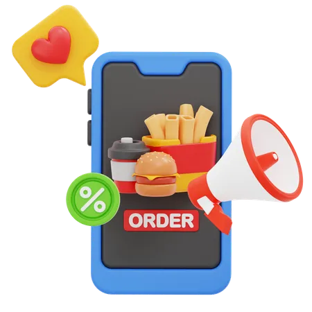Anúncio de comida  3D Icon