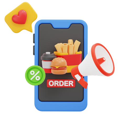 Anuncio de comida  3D Icon