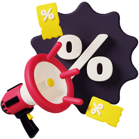 Anuncio de descuento  3D Icon