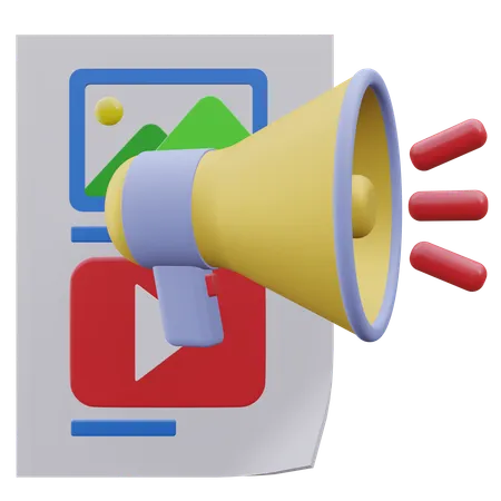 Anúncio de marketing  3D Icon