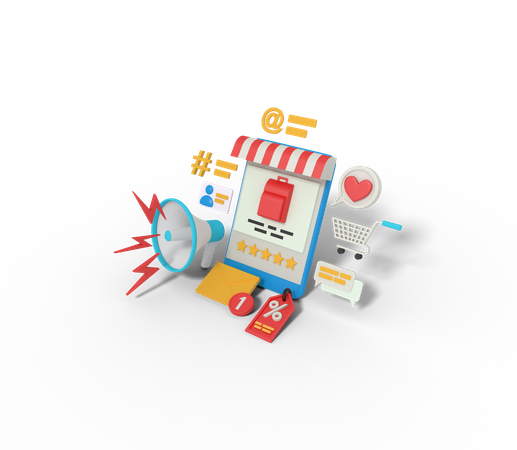 Anuncio de teléfono inteligente  3D Icon