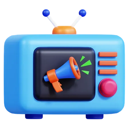 Anúncio de televisão  3D Icon