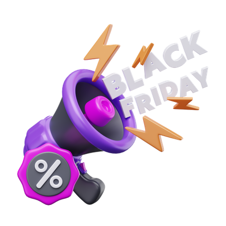 Anuncio de viernes negro  3D Icon