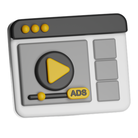 Anúncio em vídeo  3D Icon