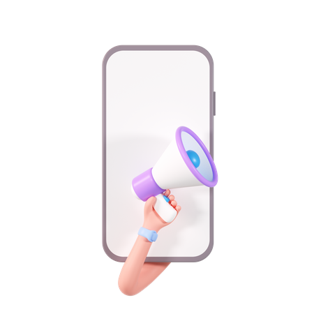 Anuncio en el móvil  3D Icon
