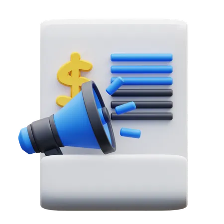 Anúncio financeiro  3D Icon