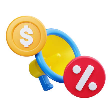 Anúncio financeiro  3D Icon