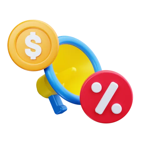 Anúncio financeiro  3D Icon