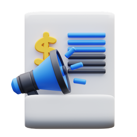 Anuncio financiero  3D Icon