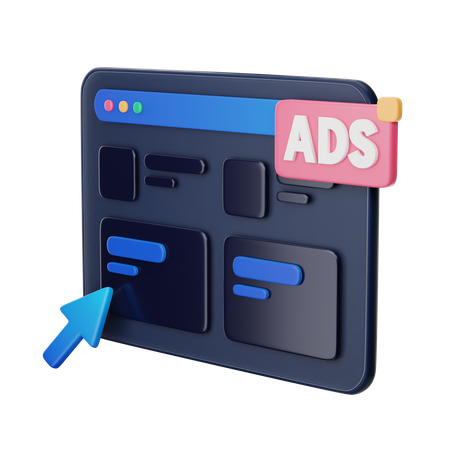 Anúncio on-line  3D Icon