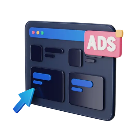 Anúncio on-line  3D Icon