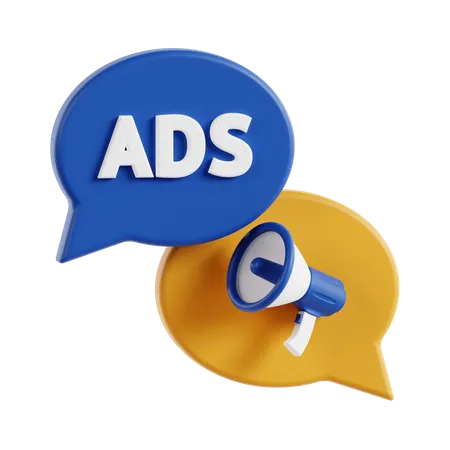Bate-papo de anúncios  3D Icon