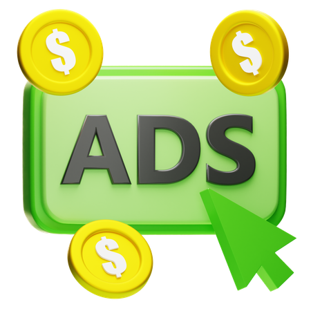 Clic en anuncios  3D Icon