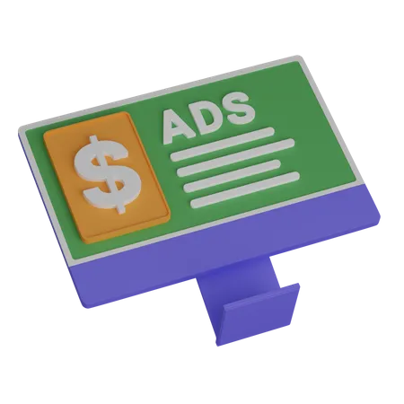 Publicidade No Computador 3D Icon