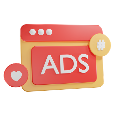Anúncios de marketing digital  3D Icon
