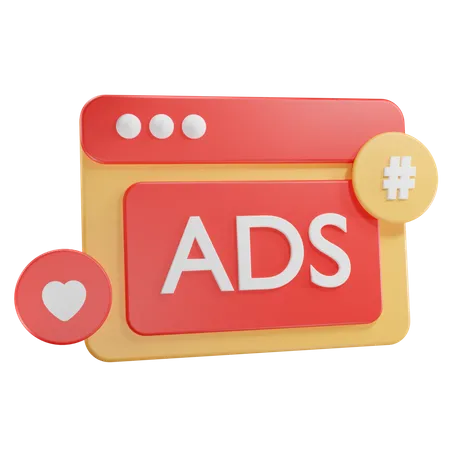 Anúncios de marketing digital  3D Icon