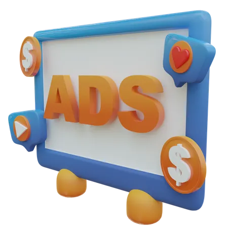 Anúncios de mídia paga  3D Icon