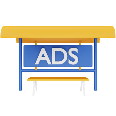 Anúncios de ponto de ônibus  3D Icon