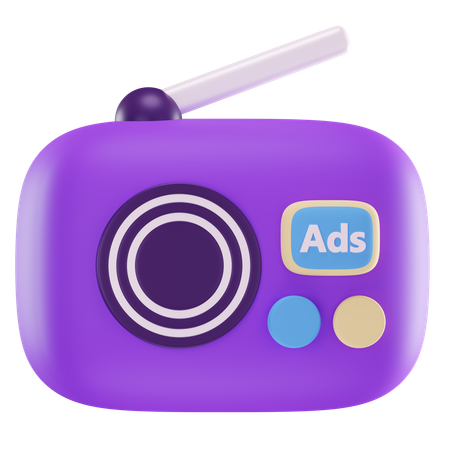 Anúncios de rádio  3D Icon