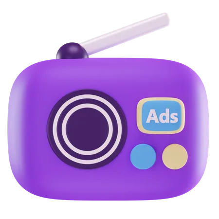 Anúncios de rádio  3D Icon