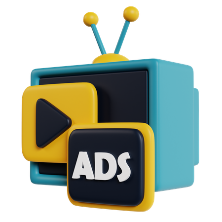 Anúncios de televisão  3D Icon