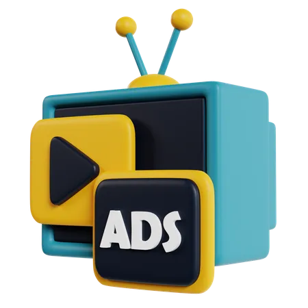 Anúncios de televisão  3D Icon