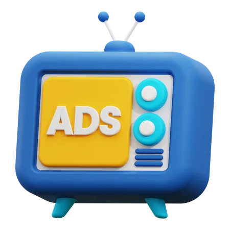 Anúncios de televisão  3D Icon