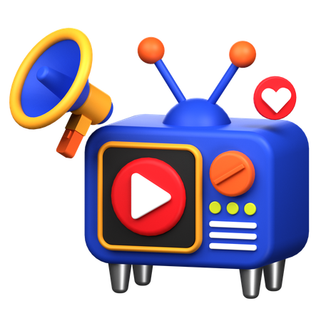 Anúncios de televisão  3D Icon
