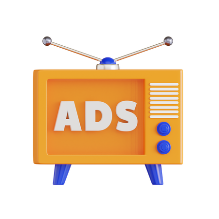 Anúncios de televisão  3D Icon