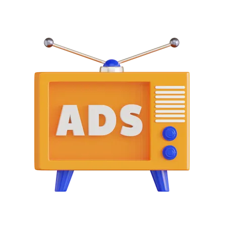 Anúncios de televisão  3D Icon