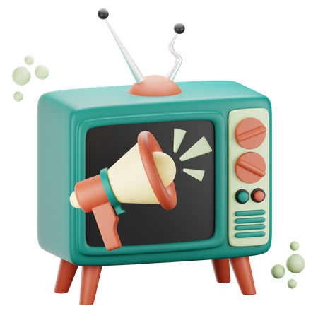 Anuncios de televisión  3D Icon