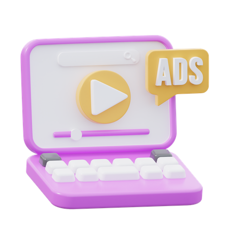 Anúncios em vídeo  3D Icon
