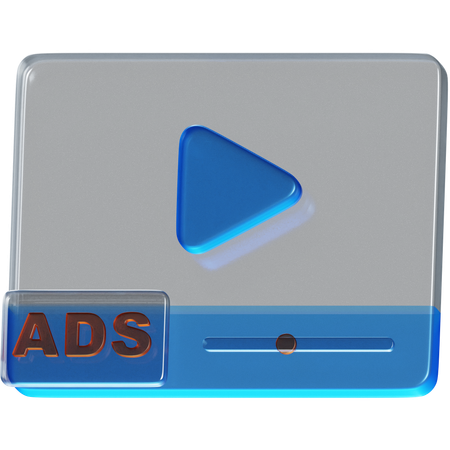 Anúncios em vídeo  3D Icon