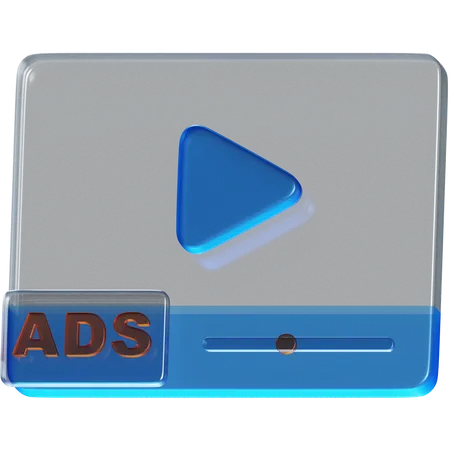 Anúncios em vídeo  3D Icon