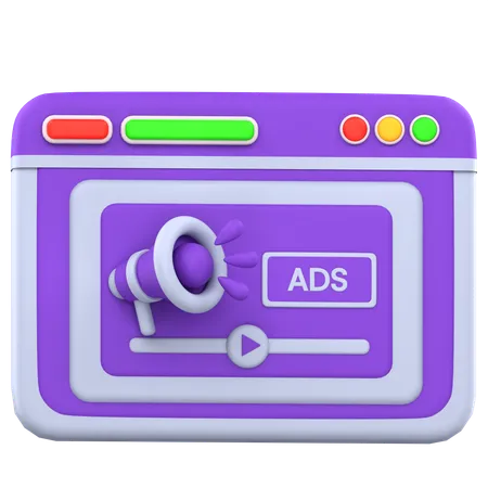 Anuncios de vídeo  3D Icon