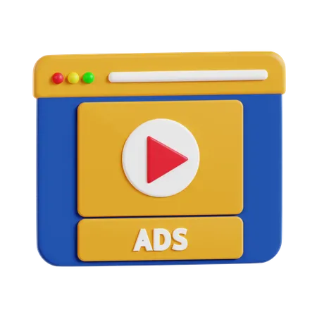 Anúncios em vídeo  3D Icon