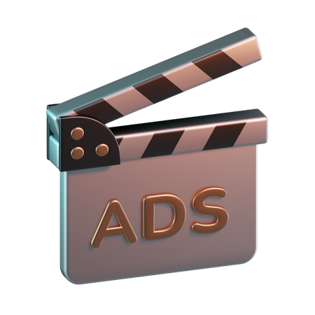 Anuncios de vídeo con claqueta  3D Icon