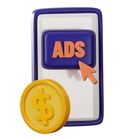 Anuncios dinero  3D Icon