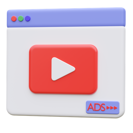 Anúncios em vídeo  3D Icon