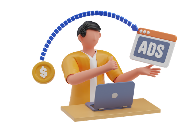 Anúncios na internet  3D Illustration