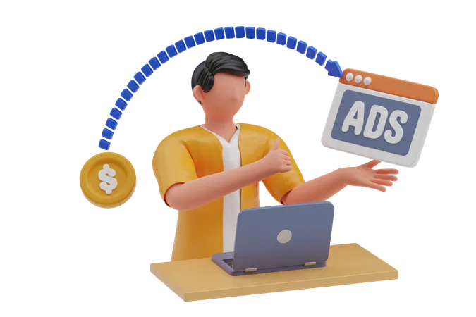 Anúncios na internet  3D Illustration