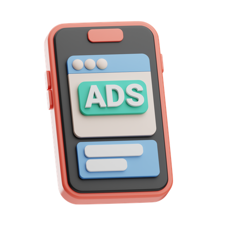 Anuncios móviles  3D Icon