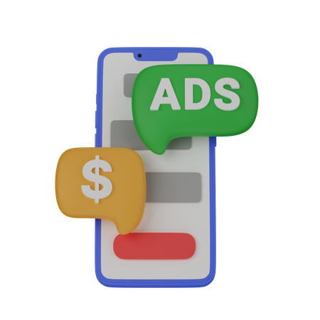 Anuncios móviles  3D Icon